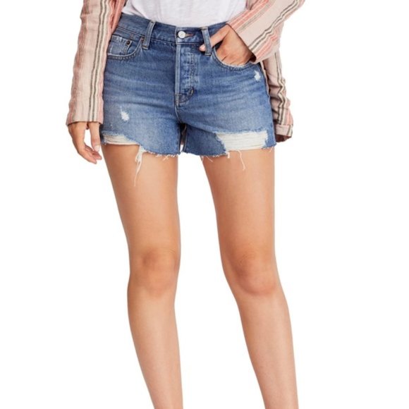 Free People Pants - NWOT Free People High Waist Distressed Shorts